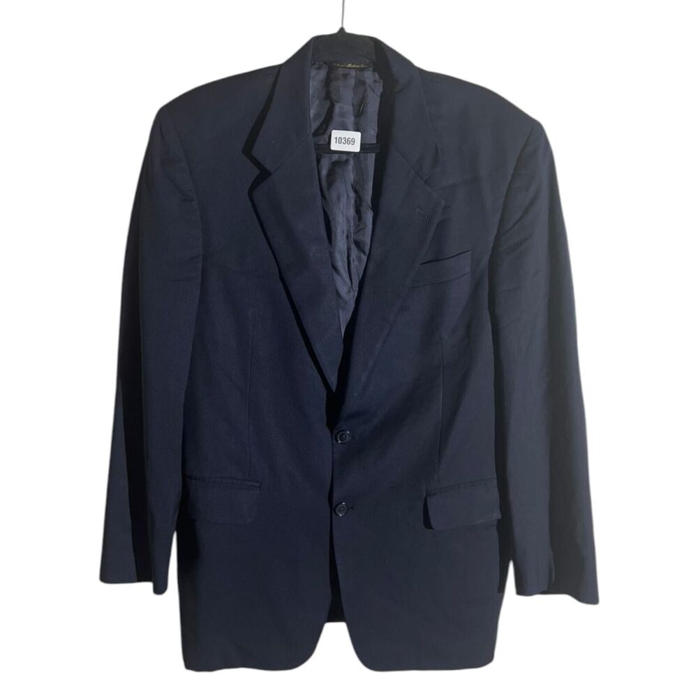 Jack Victor Montreal Wool Blazer Jacket Sport Coat 2 Button Closure Navy Mens 44